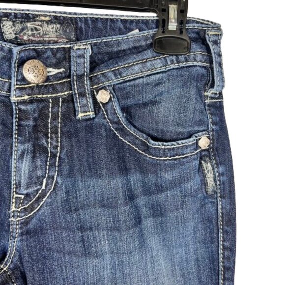 Silver Jeans Womens Suki Low Rise Bootcut Jeans Size 26 Dark Wash Y2K Western - Picture 7 of 16